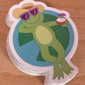 Summertime Lounging Frosch - Vinyl Aufkleber