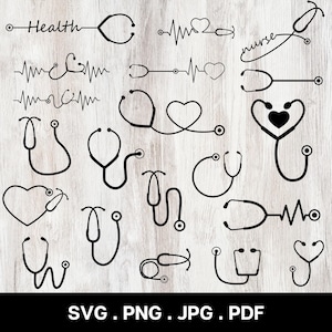 Pacchetto stetoscopio svg, stetoscopio cardiaco, infermiere svg, stetoscopio battito cardiaco svg, stetoscopio clipart, stetoscopio medico svg.