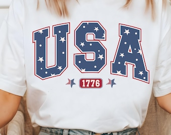 USA 1776 svg, 1776 png, 4 luglio svg, America svg, Giorno dell'Indipendenza svg, Disegno a sublimazione del 4 luglio, Patriottico svg, Maglietta USA svg.