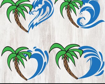 Palmy svg, Klipart palmy, Pakiet palm svg, Plaża svg, Tropikalny svg.