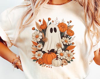 Kwiatowy duch Png, Duch Halloween Png, Duch Kwiatowy Jesień Png, Kwiatowa Dynia Png, Upiorny Sezon Png.