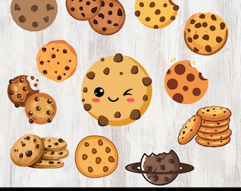 Ciasteczka svg, Ciasteczka z kawałkami czekolady svg, Clipart z ciasteczkami, Pieczenie svg, Ugryzione ciasteczko svg, Natychmiastowe pobieranie.