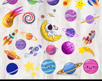 Kosmos svg, Planety svg, Galaktyka svg, Rakieta svg, Clipart z kosmosem, Układ Słoneczny svg, Astronauta svg.