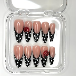 Lovebug Nails/ Press On Nails/ Handmade Press Ons/ Summer Nails/ Long Almond Nails