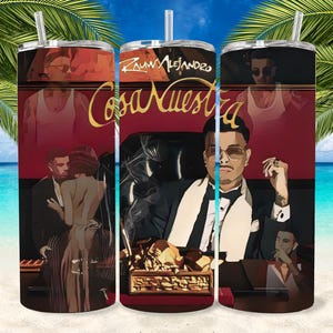 Rauw Alejandro | Cosa Nuestra Skinny Tumbler Wrap, Sublimation, PNG File
