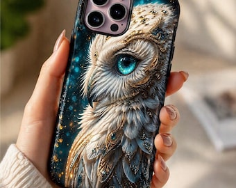 Luxury Owl Phone Case, Dual Layer Protection, Glossy Finish, for iPhone & Samsung Galaxy