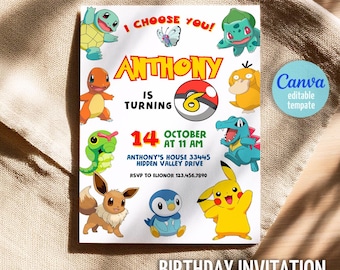 Anime Birthday Invitation: Editable Template (Digital Download)