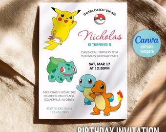 Anime Birthday Invitation: Editable Template (Digital Download)