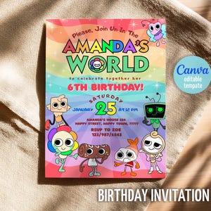 Dandy&#39;s World Birthday Invitation, Dandy Twisted Toon Birthday Invitation, Dandy&#39;s World Birthday Party