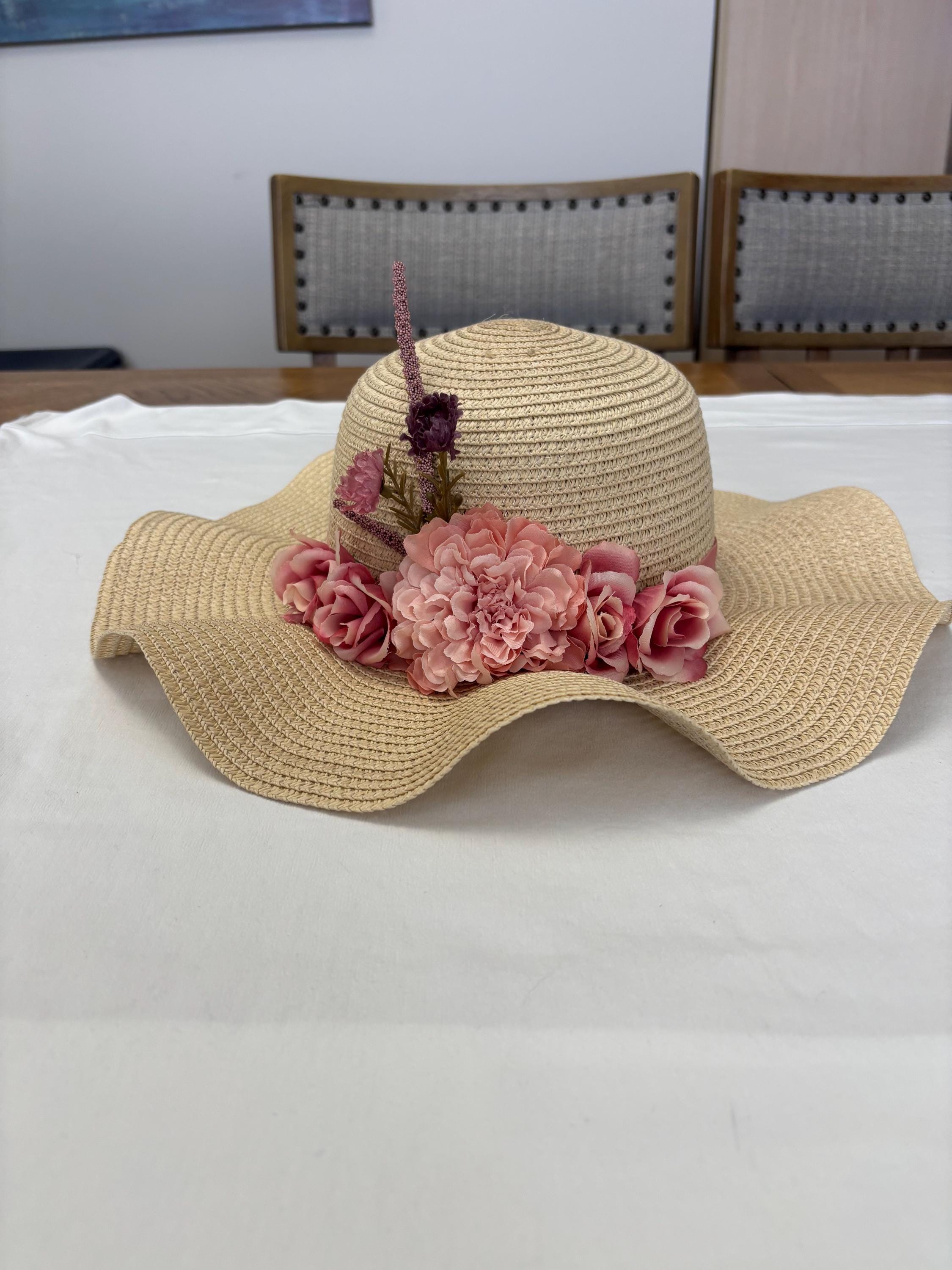 Elegant Pink Floral Hat Blushing Petal Reverie Derby Hat. Ethereal wide brim hat. Kentucky Derby Hat. Kentucky Derby  main image 3