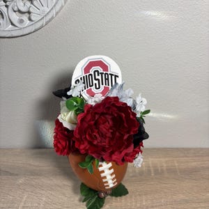 Ohio State Buckeyes Football Floral Arrangement – Game Day Party Centerpiece