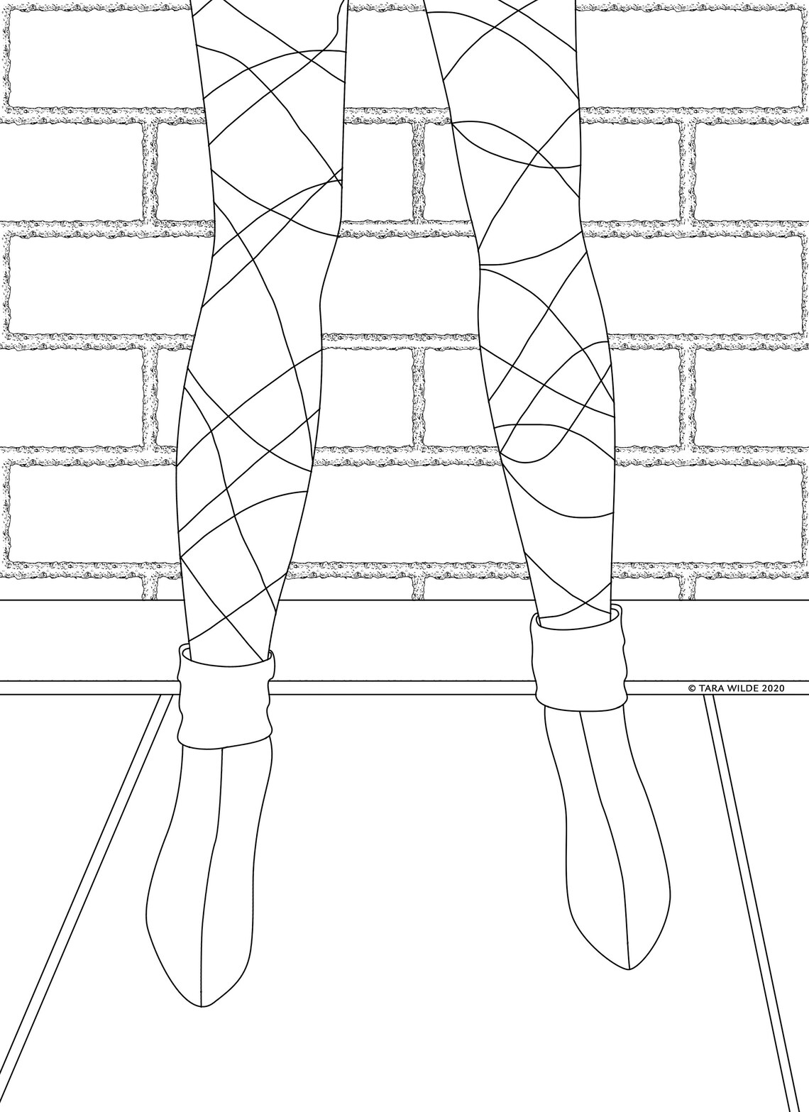 Three Coloring Pages 1960s Tights and Shoes | Etsy