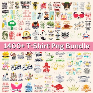 1400+ T-Shirt PNG Designs | Mega Bundle | Ready to Print | Commercial Use | Trendy Graphics | DIY T-Shirt Designs