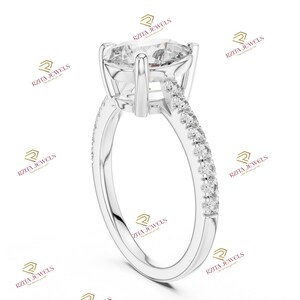 2.00 Carat IGI Certified Pear Cut Lab Grown Diamond Engagement Ring | VVS2 Clarity | D-E Color | Solitaire with Prong Setting| Gold & Silver