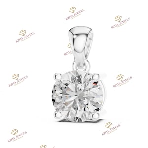 Lab Grown Diamond Solitaire Pendant , 1 Carat Round Cut IGI Certified Solitaire Pendant – Perfect Wedding , Anniversary Gift & Birthday Gift