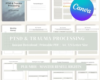 Trauma Processing Workbook , Trauma Therapy, Inner Child Healing, PTSD Worksheets , PLR & MRR ,Digital Download