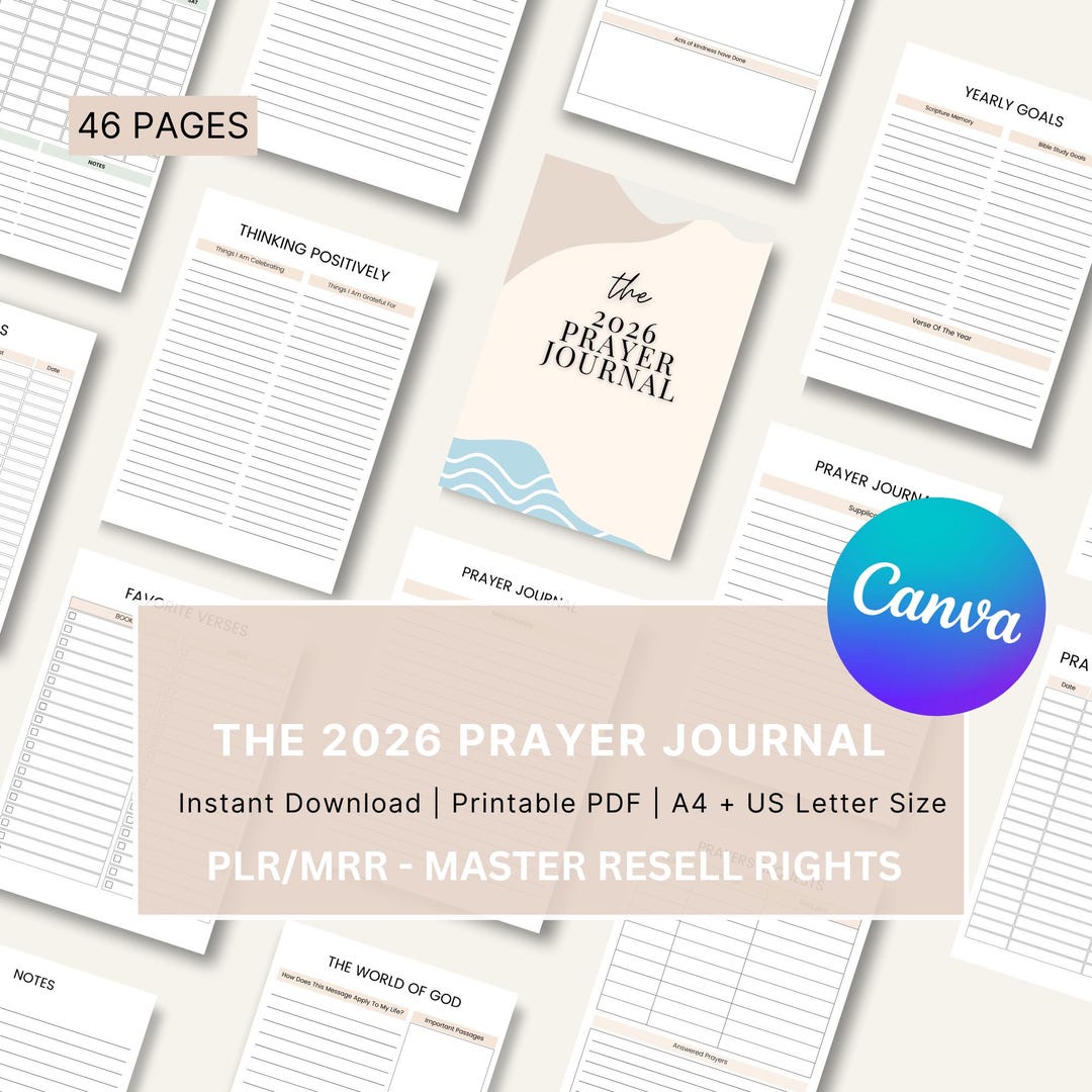 Prayer Journal Printable, Bible Study Guide ,gratitude Journal, Digital ...