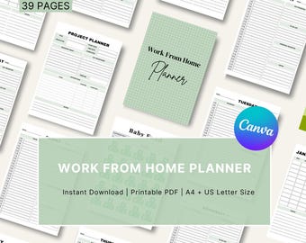 Work From Home Planner, Daily & Weekly Remote Work Schedule,  PLR/MRR, Digital Download