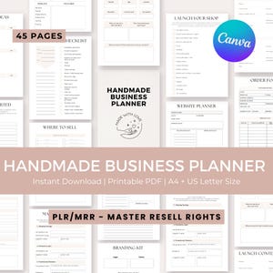 Handgefertigter Businessplaner, PLR, MRR, Printable, Business Start Kit, Businessplan, Shopplaner, Shopplan, Canva Vorlage, Done For You