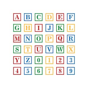 Arquivos SVG de Blocos do Alfabeto | Arquivos de Corte de Blocos de Construção | Arquivos Vetoriais SVG de Blocos de Letras de A a Z e de 0 a 9 | Vetor de Blocos ABC para Bebês