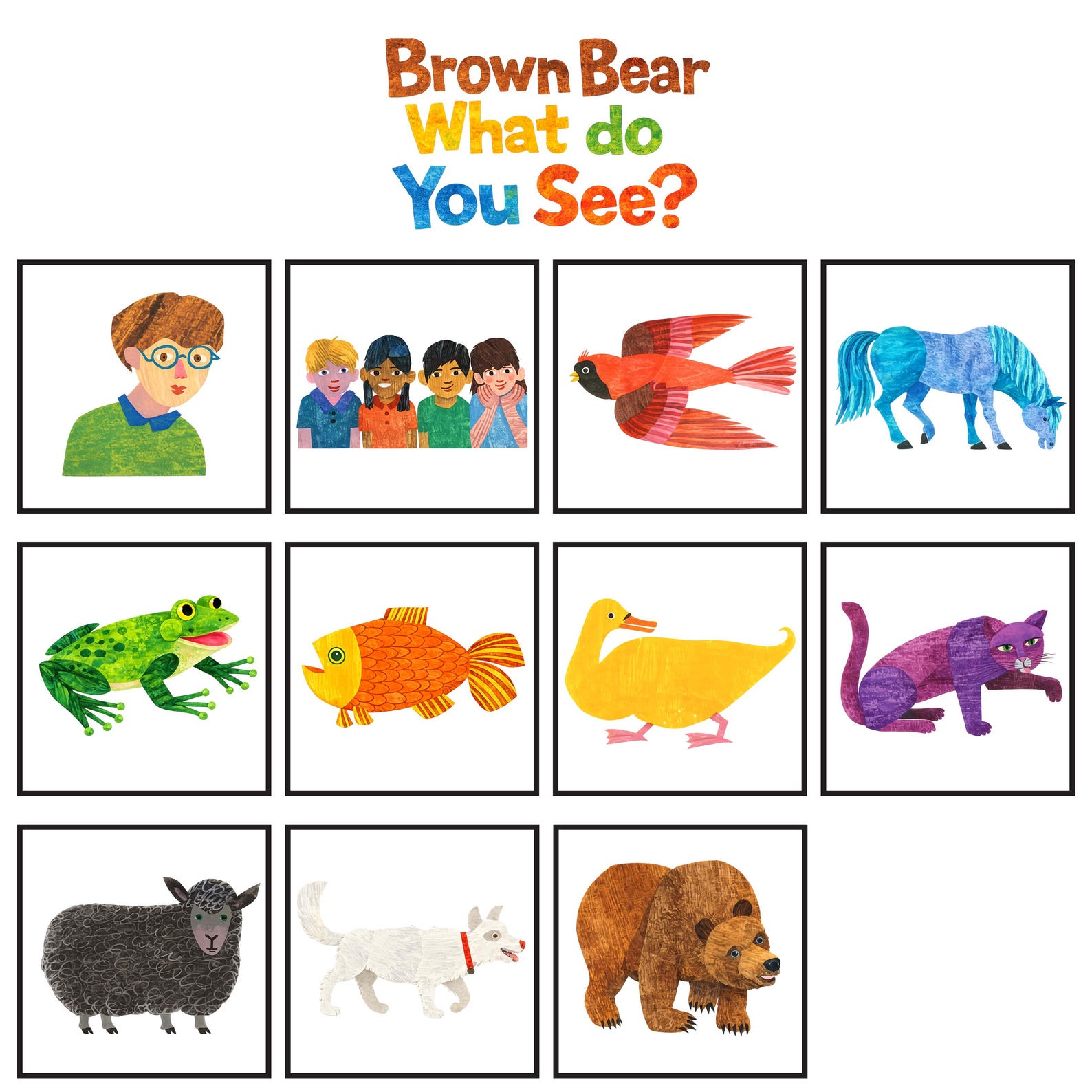 Brown Bear What Do You See? Clip Art Set | Transparent PNG Digital ...