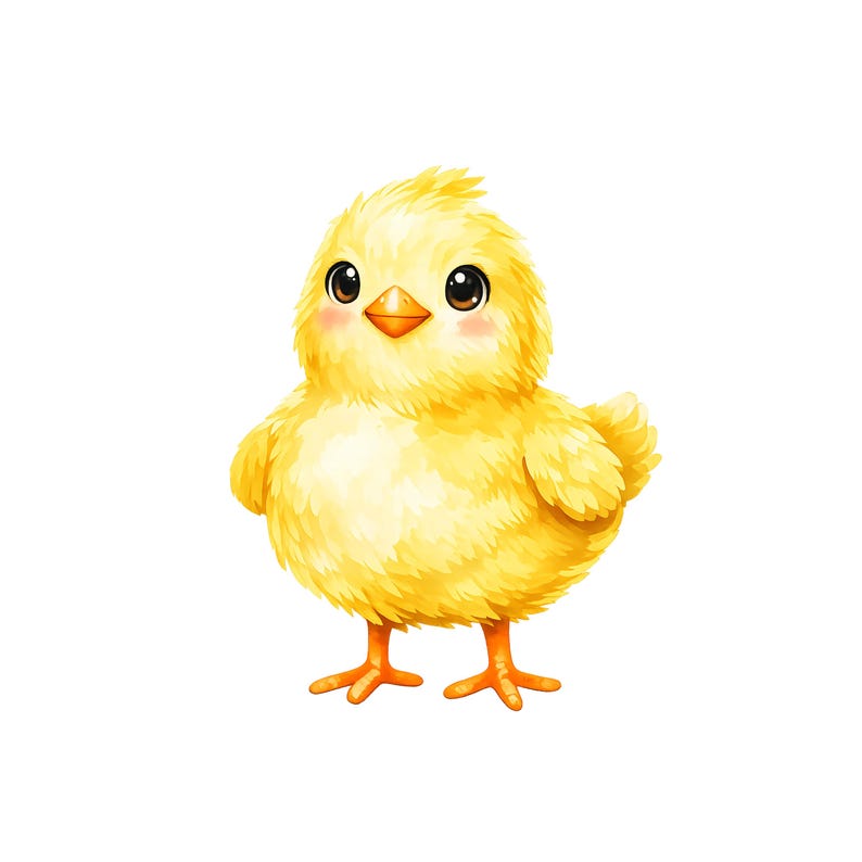 Watercolor Baby Chick Clipart, Cute Easter PNG, Farm Animal Art ...