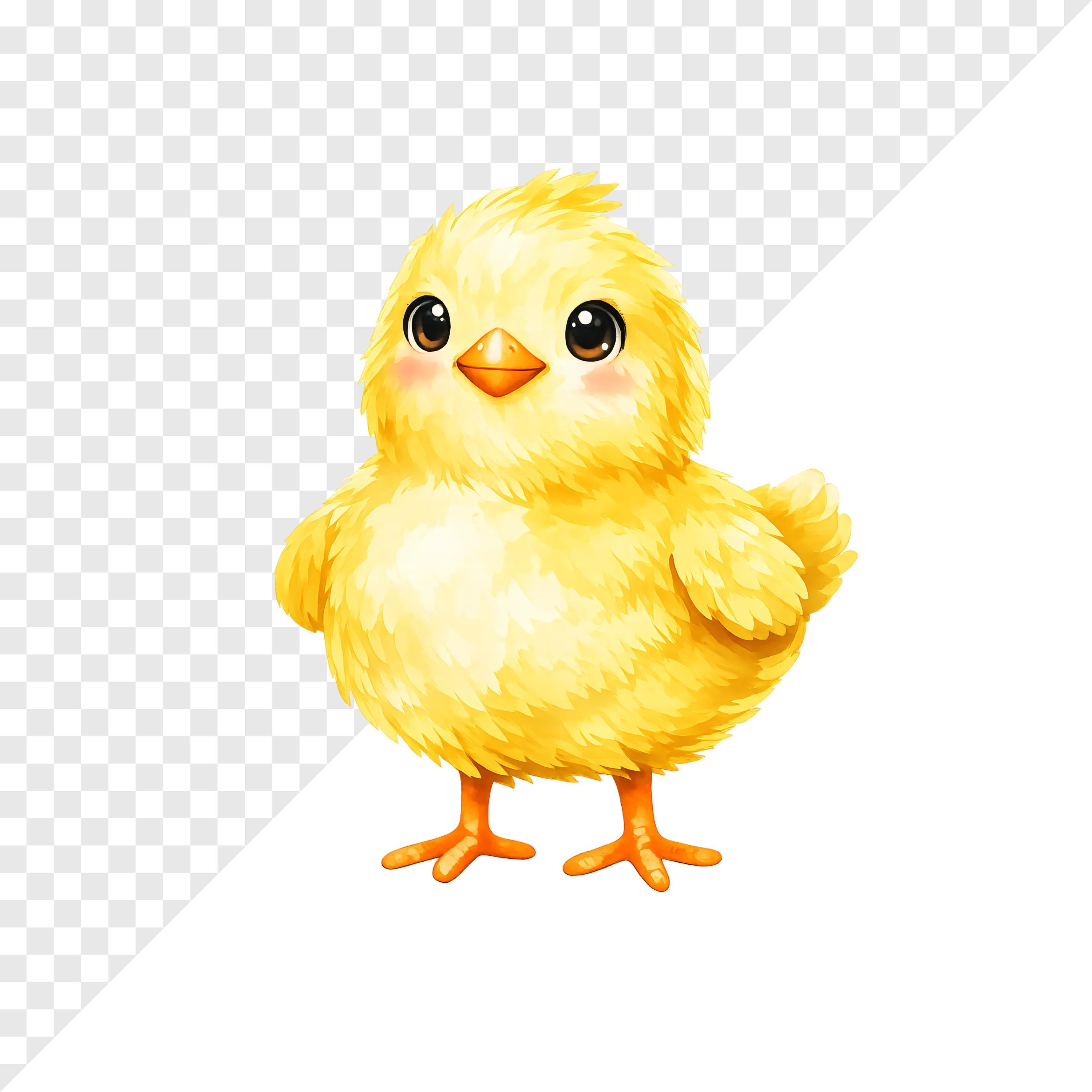 Watercolor Baby Chick Clipart, Cute Easter PNG, Farm Animal Art ...