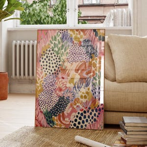 Colorful Abstract Wall Art Print, Modern Boho Pattern Poster, Bold Brushstroke Art, Eclectic Living Room Decor, Printable Digital Download