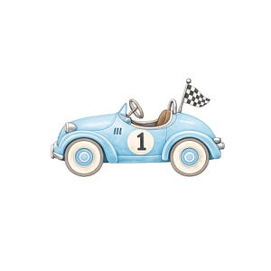 Vintage Race Car 1st Birthday PNG: Fast One Design (Digital Download)