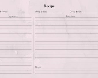 Recipe Card Template Bundle | 10 Canva Editable 8.5 x 5.5" Recipe Cards | Digital Download