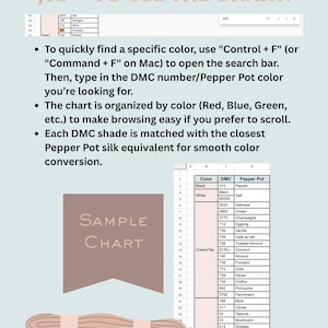 DMC to Pepper Pot Silk Floss Conversion Chart (digital Download) - Etsy