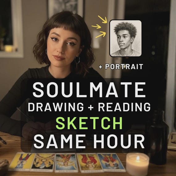 Soulmate Drawing & Tarot Reading Same Hour Or Same Day Psychic Reading Draw My Soulmate Sketch Future Husband Portrait Depth Love Reading