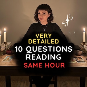 SAME HOUR 10 Question Reading, Detailed 10 Question Tarot Reading, Medium Reading, Psychic Reading, Tarot Cards, Same Hour