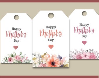 3 Printable Mother’s Day Gift Tags | Floral Gift Tags | Instant Download