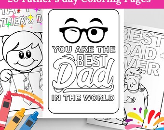 Father’s Day Coloring Worksheet – Printable PDF & PNG | Fun Kids Activity | DIY Father’s Day Card or Gift | Instant Download