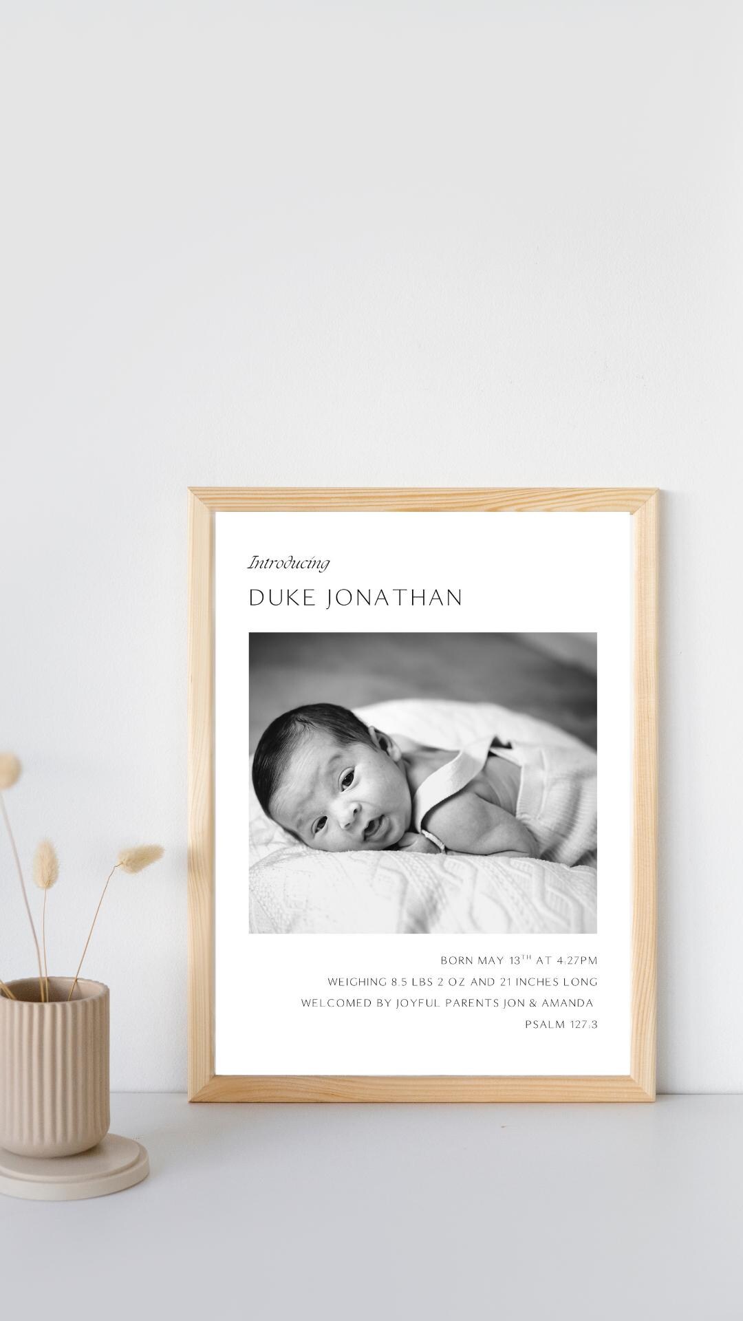 Baby Shower Gift Printable | Personalized Birth Announcement Print ...