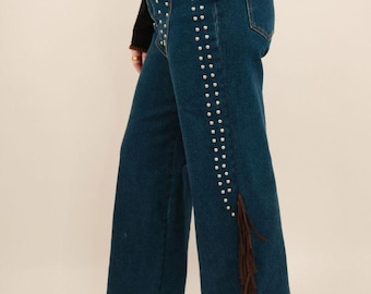 Nieten Fringe Schlagjeans Midnight Rodeo High-Rise