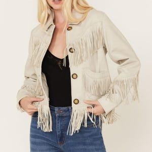 Western Fringe Leather Jacket – Boho Cowgirl Style