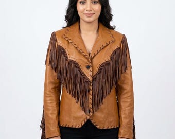 Western Heritage Hand-Stitched Fringe Leather Jacket | Artisanal Cowgirl Blazer