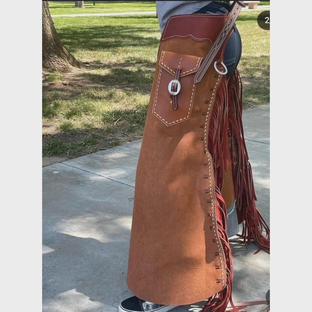 Handmade Suede Leather Cowboy Pants Western Rodeo Chaps for Men and ...