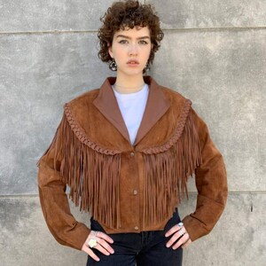 90s Fringe Suede Jacket - Etsy