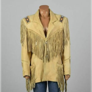 Handmade Suede Fringe Western Jacket: Beaded Boho Cowgirl Coat