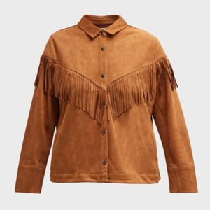 Brown Suede Fringe Jacket – Western Cowgirl Coat, Boho Vintage-Inspired Outerwear