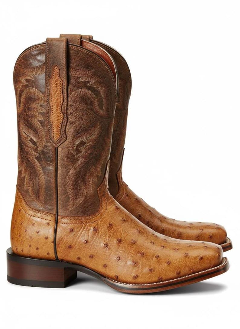 Bottes De Cowboy Vintage Sterling - Cuir Marron Rougeâtre - Taille US 10B (Homme) - Fabriquées Au Mexique