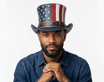 American Flag Cowboy Hat - Vintage Style Western Hat for Independence Day