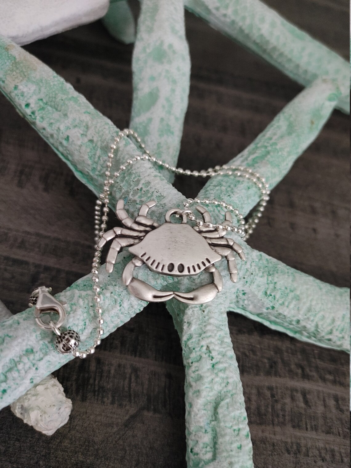 Crab necklace crab pendant nautical Antique silver Necklace Etsy