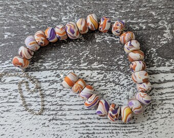 Cuentas de arcilla polimérica enrolladas a mano: suministros de joyería coloridos, 8-12 mm, cuentas para el cabello, cuentas para trenzas