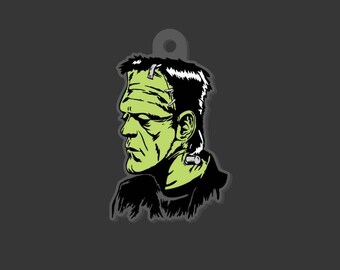 Green Horror Retro Frankenstein Frankenstein's Monster 1960's Keychain