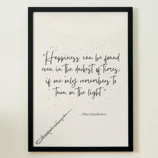 Harry Potter citaat digitale download kunst aan de muur, poster, print "Geluk kan zijn.."