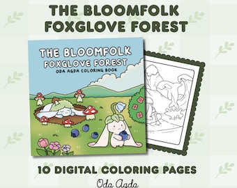 The Bloomfolk Foxglove Forest kleurboek digitaal 10 pagina's door Oda Agda